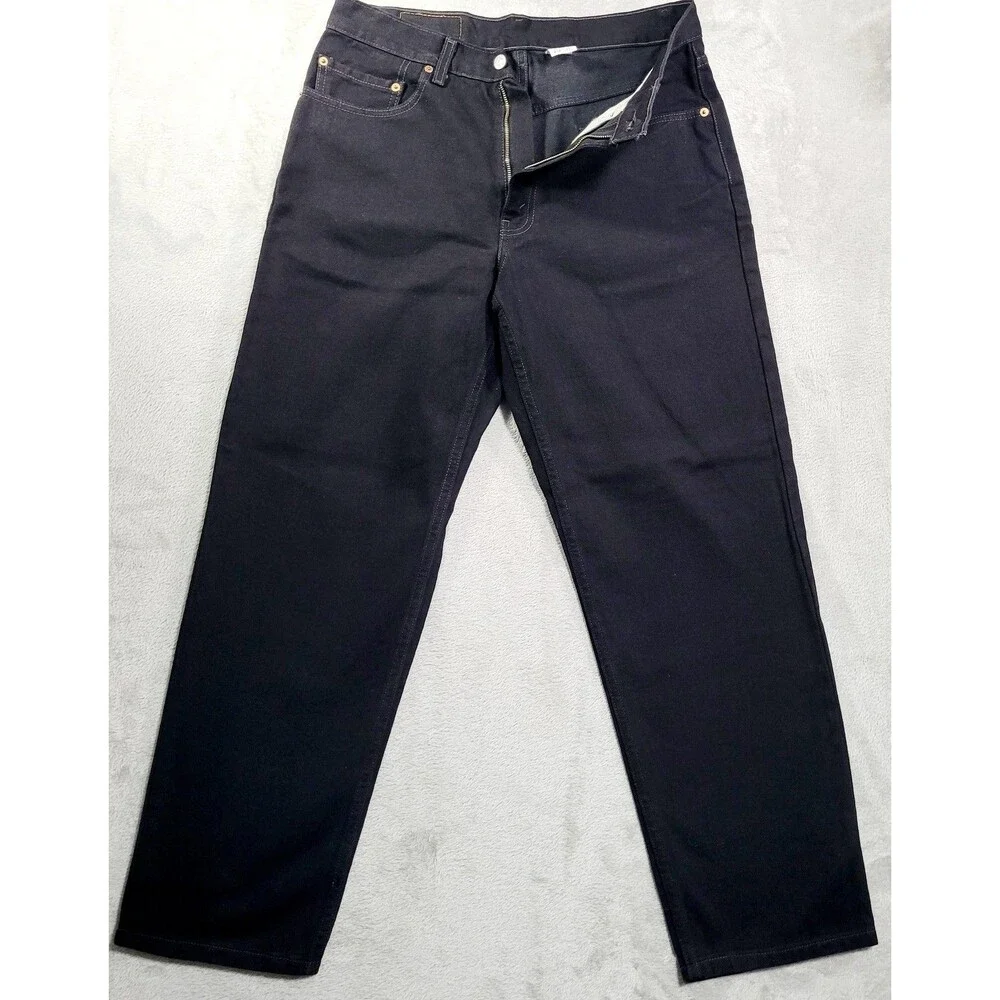 Vintage Y2K Levi's 550 Jeans Mens 34x30 Black Relaxed Tapered Denim Cotton